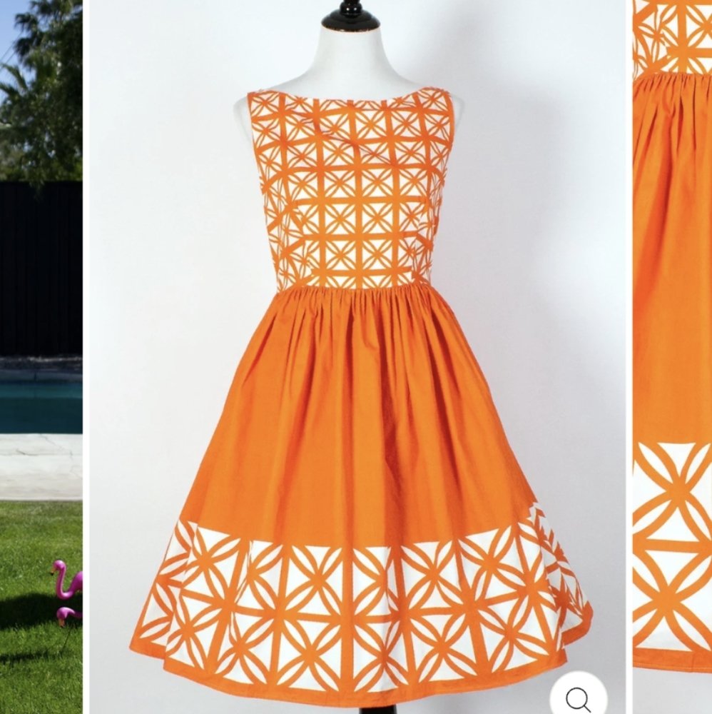 TOBS Orange Breeze Block Dress